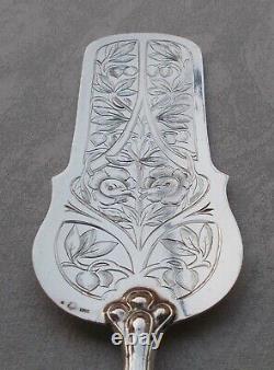 Rare Magnificent Grand Pelle À Gâteau Art Nouveau Style In 800 Silver From Austria