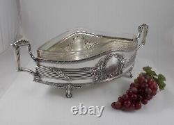 Rare Monumental Fruits Style Art Nouveau 800 Silver with Koch&bergfeld Glass