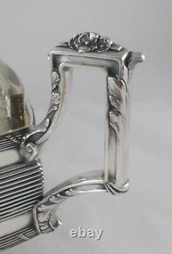 Rare Monumental Fruits Style Art Nouveau 800 Silver with Koch&bergfeld Glass