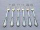 Rare Set Of 6 Art Nouveau Style Cheese And Fruit Forks In 800 Silver By Wilkens & Soe