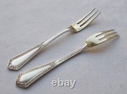 Rare Set of 6 Art Nouveau Style Cheese and Fruit Forks in 800 Silver by Wilkens & Soe