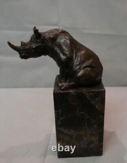 Rhinoceros Statue Sculpture Animal Style Art Deco Art Nouveau Bronze