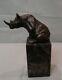 Rhinoceros Statue Sculpture Animal Style Art Deco Art Nouveau Bronze