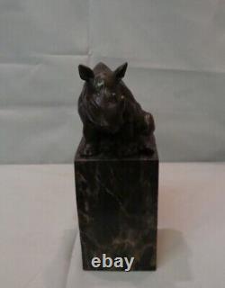 Rhinoceros Statue Sculpture Animal Style Art Deco Art Nouveau Bronze