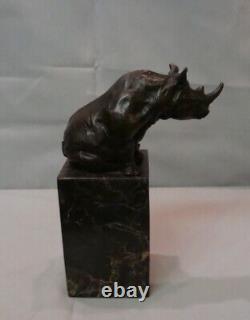 Rhinoceros Statue Sculpture Animal Style Art Deco Art Nouveau Bronze