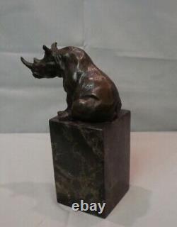 Rhinoceros Statue Sculpture Animal Style Art Deco Art Nouveau Bronze