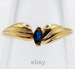 Ring in Art Nouveau style with 18k sapphire in navette cut (circa 1970)