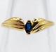 Ring In Art Nouveau Style With 18k Sapphire In Navette Cut (circa 1970)