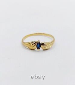 Ring in Art Nouveau style with 18k sapphire in navette cut (circa 1970)