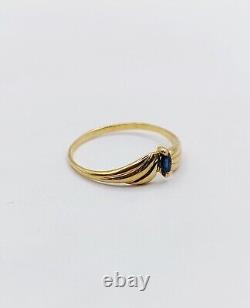 Ring in Art Nouveau style with 18k sapphire in navette cut (circa 1970)