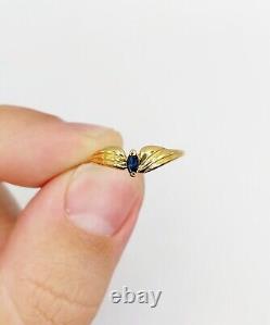 Ring in Art Nouveau style with 18k sapphire in navette cut (circa 1970)