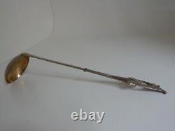 SILVER-PLATED METAL HANDLE CAVIAR LADLE IN ART NOUVEAU STYLE