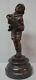 Sculpture Statue Boy With Accordion Art Deco Style Art Nouveau Solid Bronze