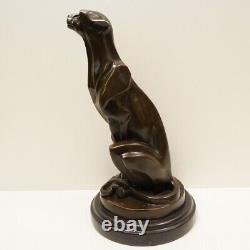 Sculpture Statue Cheetah Animalier Style Art Deco Style Art Nouveau Solid Bronze