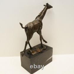 Sculpture Statue Giraffe Animalier Style Art Deco Style Art Nouveau Solid Bronze