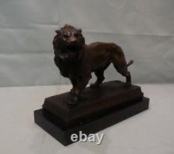 Sculpture Statue Lion in Animalier Style Art Deco Style Art Nouveau Solid Bronze