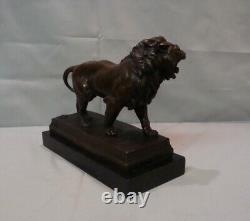 Sculpture Statue Lion in Animalier Style Art Deco Style Art Nouveau Solid Bronze