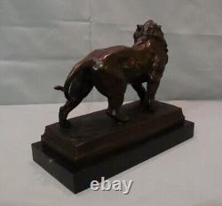 Sculpture Statue Lion in Animalier Style Art Deco Style Art Nouveau Solid Bronze