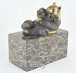 Sculpture Statue Panda in Animalier Style Art Deco and Art Nouveau Solid Bronze