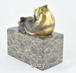 Sculpture Statue Panda in Animalier Style Art Deco and Art Nouveau Solid Bronze