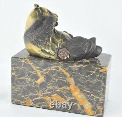 Sculpture Statue Panda in Animalier Style Art Deco and Art Nouveau Solid Bronze