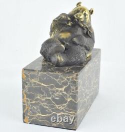 Sculpture Statue Panda in Animalier Style Art Deco and Art Nouveau Solid Bronze