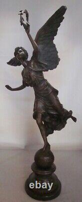 Sculpture Statue Victory Art Deco Style Art Nouveau Solid Bronze