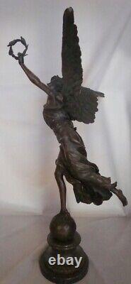 Sculpture Statue Victory Art Deco Style Art Nouveau Solid Bronze