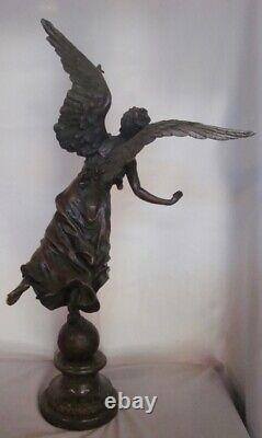 Sculpture Statue Victory Art Deco Style Art Nouveau Solid Bronze