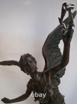 Sculpture Statue Victory Art Deco Style Art Nouveau Solid Bronze