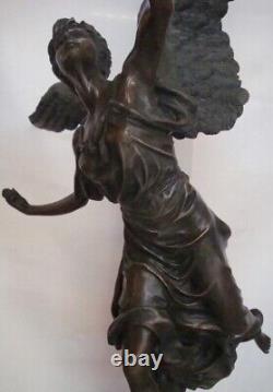 Sculpture Statue Victory Art Deco Style Art Nouveau Solid Bronze