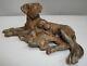 Sculpture Statue Of Hunting Dog In Art Deco And Art Nouveau Style Bronze