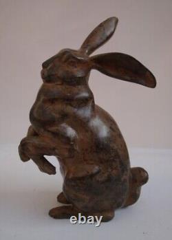 Sculpture Statue of Rabbit Hare Animalier Hunting Style Art Deco Style Art Nouveau