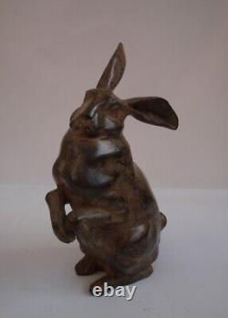 Sculpture Statue of Rabbit Hare Animalier Hunting Style Art Deco Style Art Nouveau