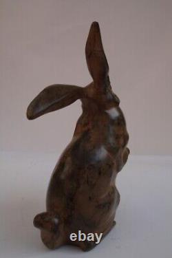 Sculpture Statue of Rabbit Hare Animalier Hunting Style Art Deco Style Art Nouveau