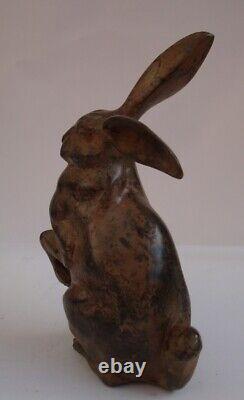 Sculpture Statue of Rabbit Hare Animalier Hunting Style Art Deco Style Art Nouveau