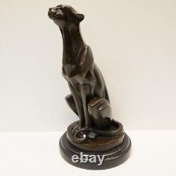 Sculpture of a Cheetah in Animalier Style Art Deco and Art Nouveau Bronze Massi