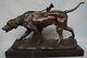 Sculpture Of A Hunting Dog In Art Deco And Art Nouveau Style Bronze