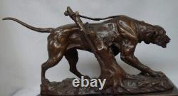 Sculpture of a Hunting Dog in Art Deco and Art Nouveau Style Bronze