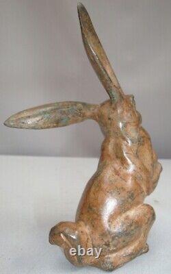 Sculpture of a Rabbit Hare Animalier Hunting Style Art Deco Style Art Nouveau