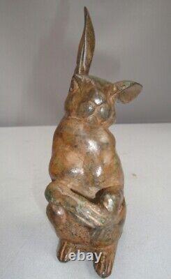 Sculpture of a Rabbit Hare Animalier Hunting Style Art Deco Style Art Nouveau