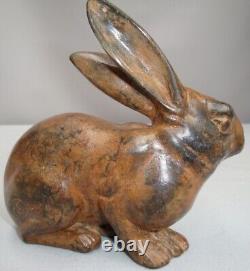 Sculpture of a Rabbit Hare Animalier in Hunting Style Art Deco and Art Nouveau Style