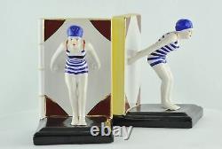 Serre-books Figure Bather Pin-up Sexy Diver Style Art Deco Porcelain