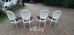 Set Of 4 Cane Chairs In Louis XVI Style