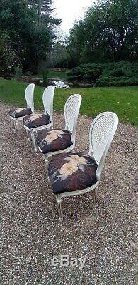 Set Of 4 Cane Chairs In Louis XVI Style
