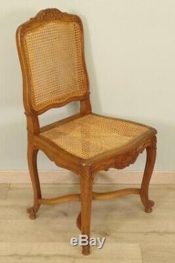 Set Of Six Dining Room Chairs Louis XV Style Walnut