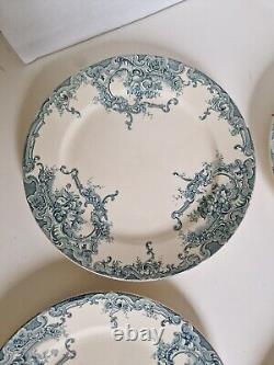 Set of 8 Art Nouveau Louis XV Style Plates in Blue Dauphin Model BFK Vintage