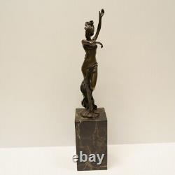 Sexy Nude Dancer Statue Sculpture Pin-up Style Art Deco Art Nouveau Bronze