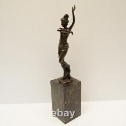 Sexy Nude Dancer Statue Sculpture Pin-up Style Art Deco Art Nouveau Bronze