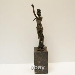 Sexy Nude Dancer Statue Sculpture Pin-up Style Art Deco Art Nouveau Bronze